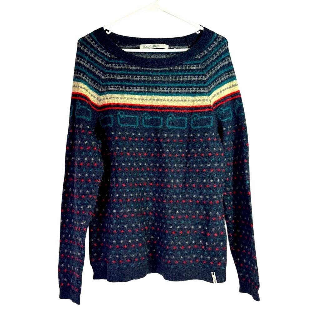 Woolrich Bateau Fair Isle Sheep Print Mohair Wool Blend Sweater Large F0117